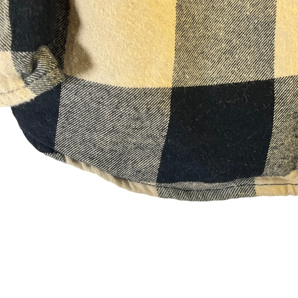 H&M Men's Shirt M Plaid Black Tan Long Sleeves - Picture 7 of 13